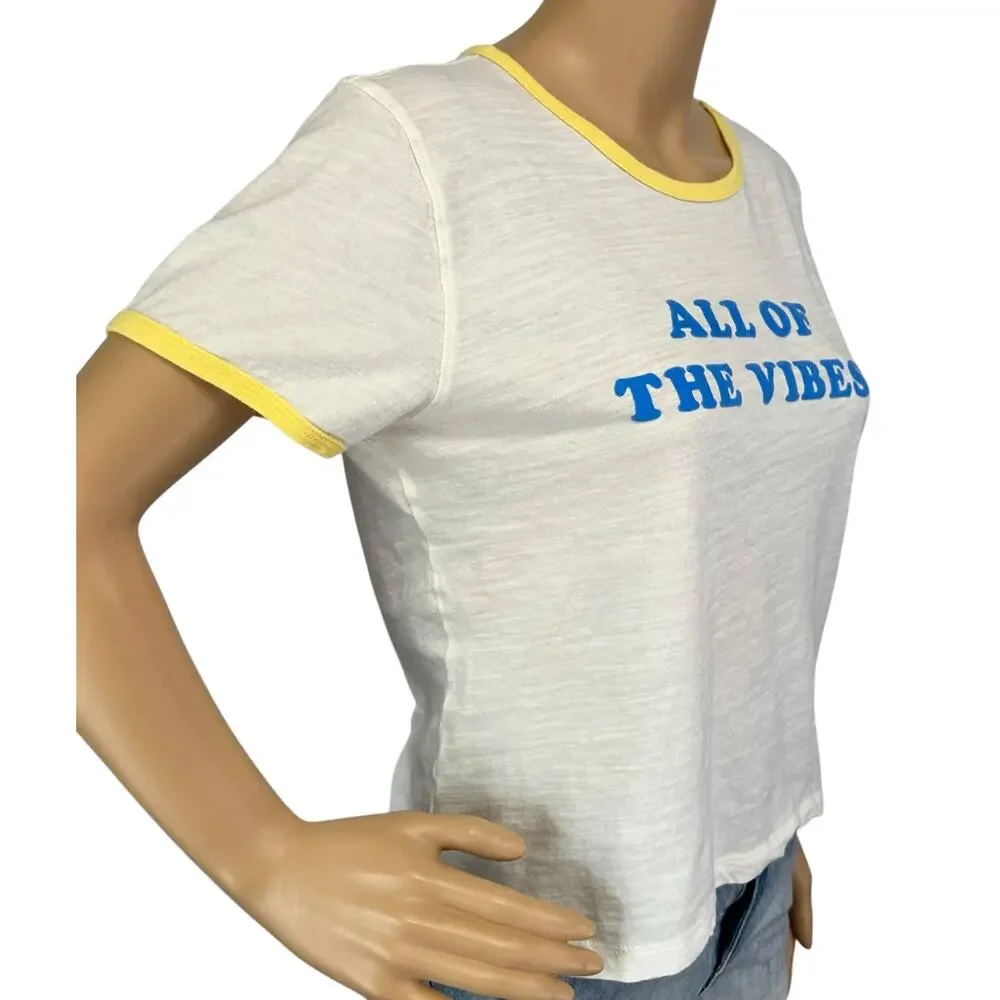 2/$15 J. Crew All Of The Vibes Retro Cotton Tee Shirt BH433 Size M